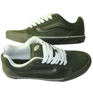 Vans Men's Knu Skool Utility Mono Olive Green Suede Skate Shoes sizes NIB